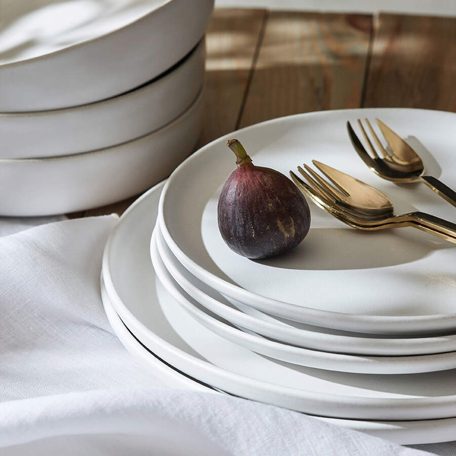 Macchio White Dinner Plate by Stone Lain-1