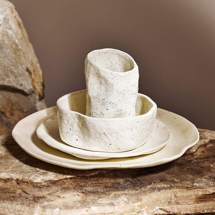 Atik Cream Dinner Plate by Stone Lain-1