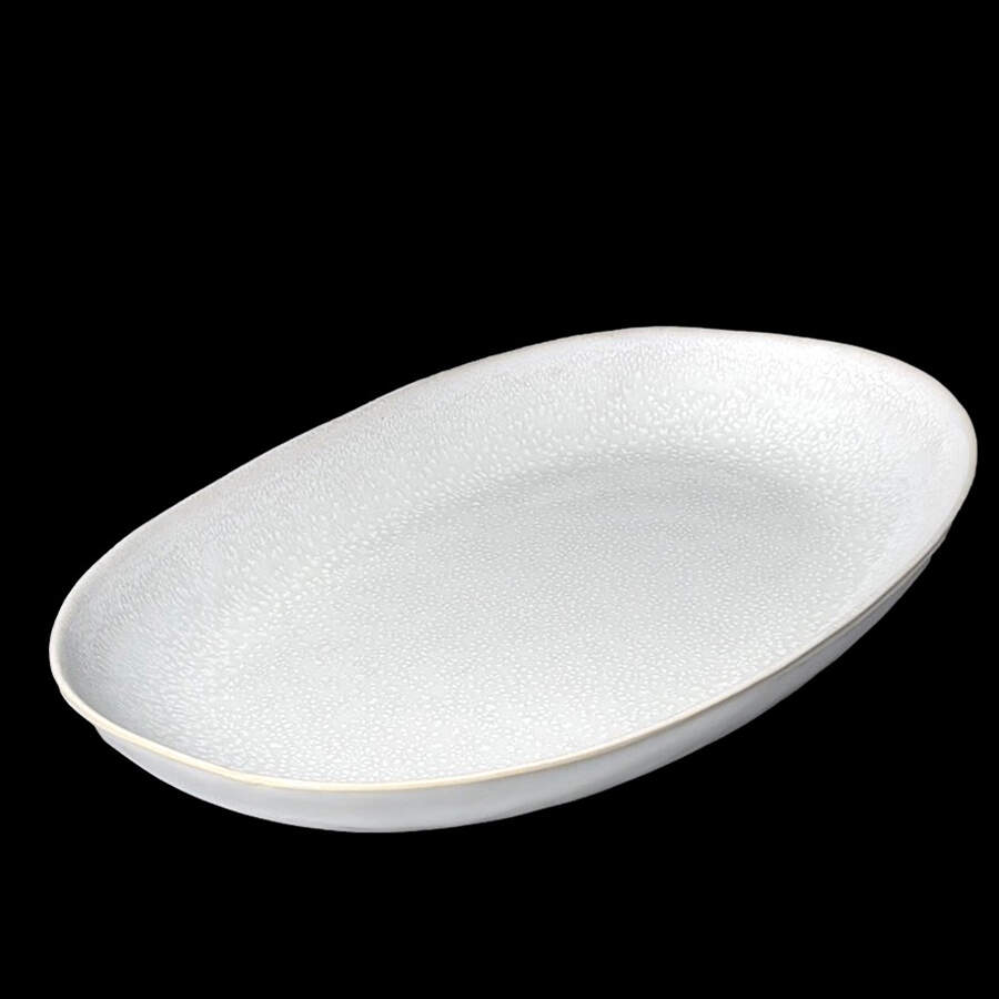 Lily Valley 14" Oval Serving Platter by Carmel Ceramica-1