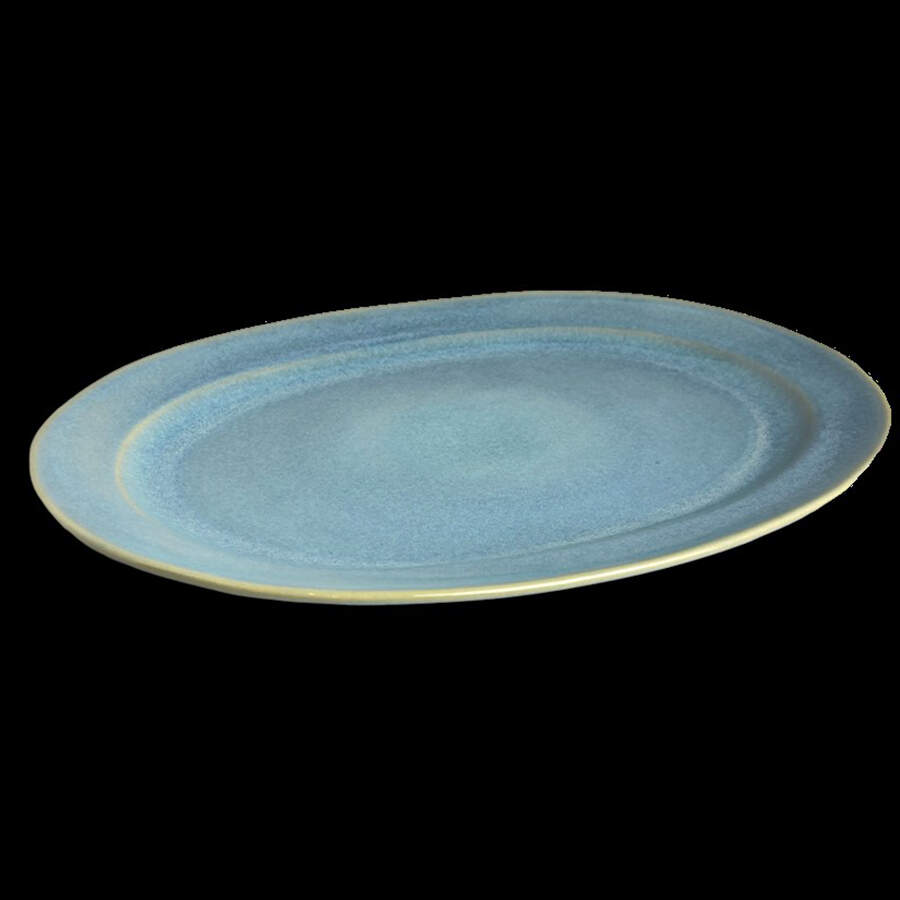 Stillwater Verde 16" Oval Serving Platter by Carmel Ceramica-1
