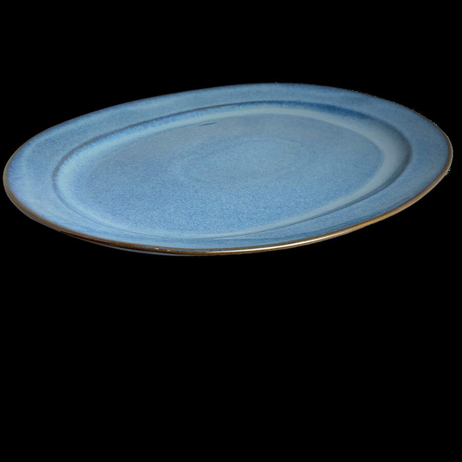 Stillwater Azul 16" Oval Serving Platter by Carmel Ceramica-1