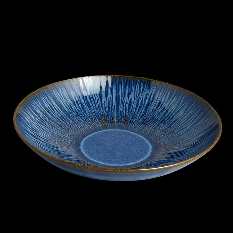 Stillwater Azul 8" Low Round Flared Bowl by Carmel Ceramica-1