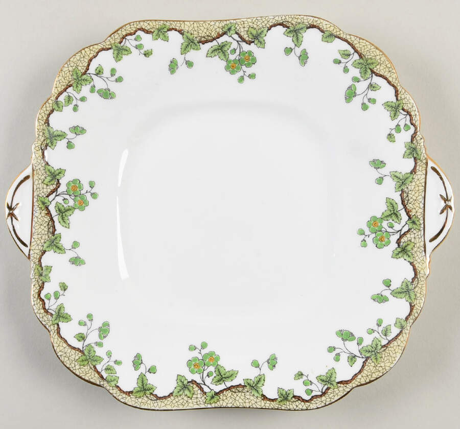 B1305 Square Handled Cake Plate by John  Aynsley & Sons-1