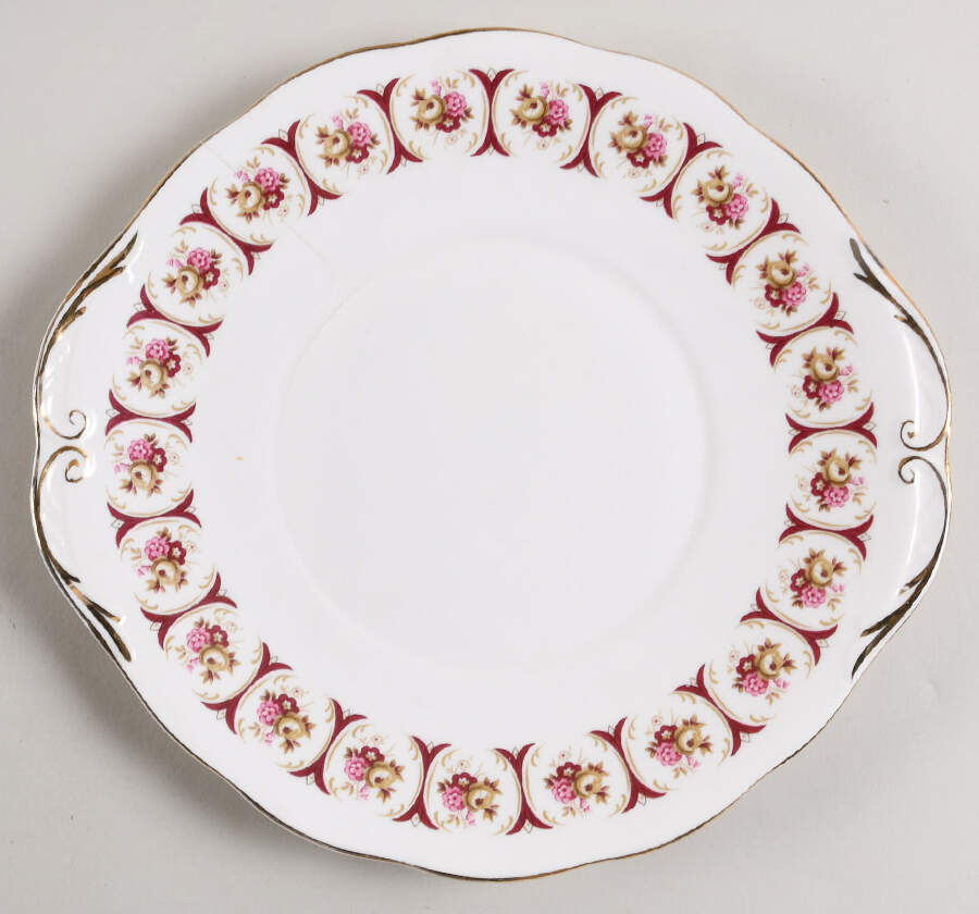 2SL1 Handled Cake Plate by St Louis Bone China-1