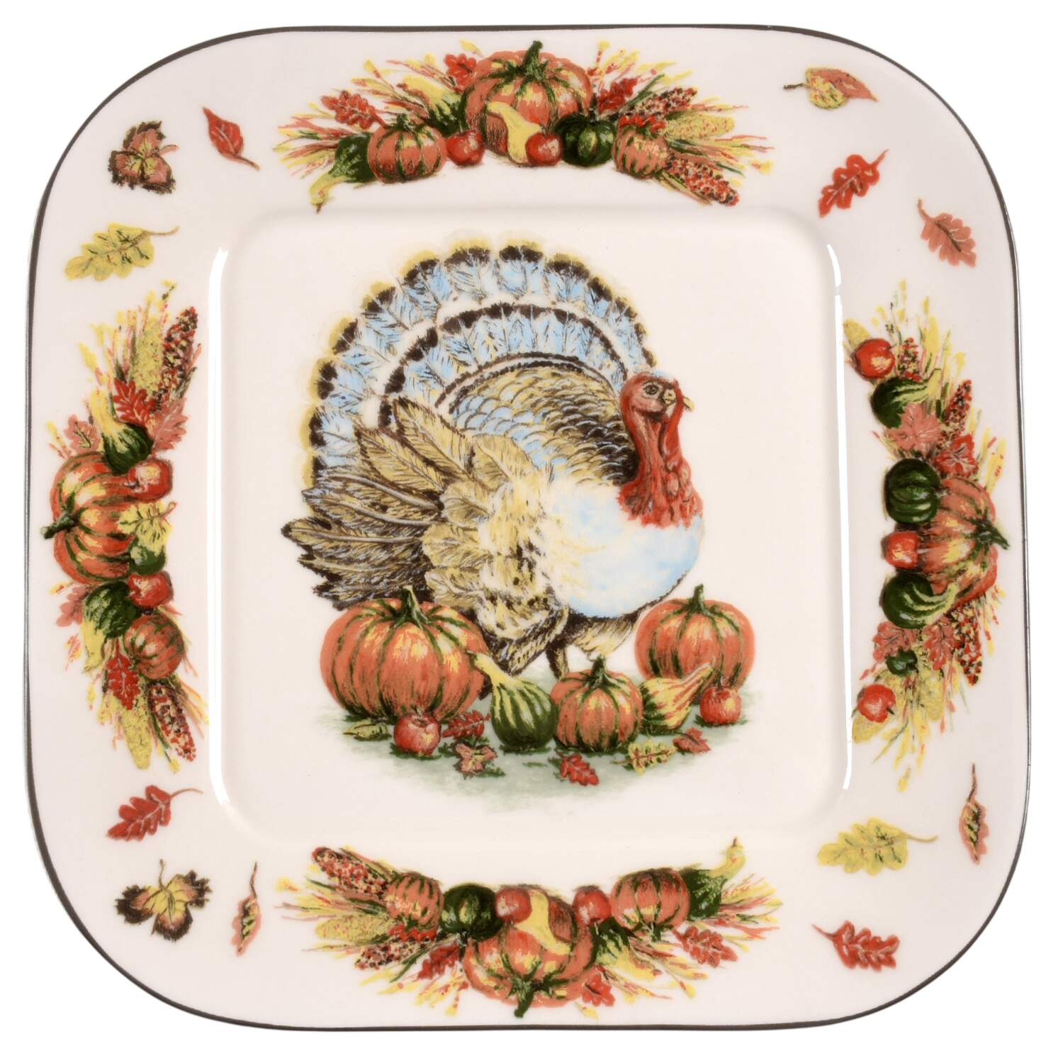 Franklin Turkey Square Dinner Plate by 222 Fifth (PTS)-1