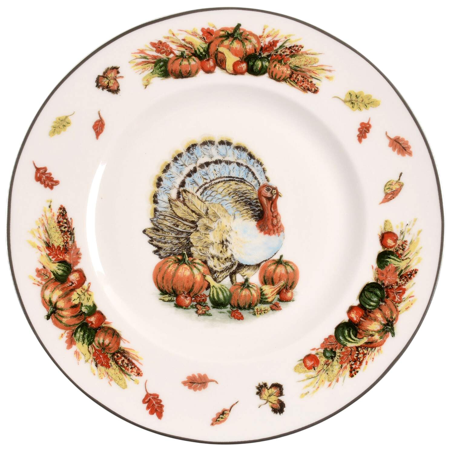 Franklin Turkey Dinner Plate by 222 Fifth (PTS)-1