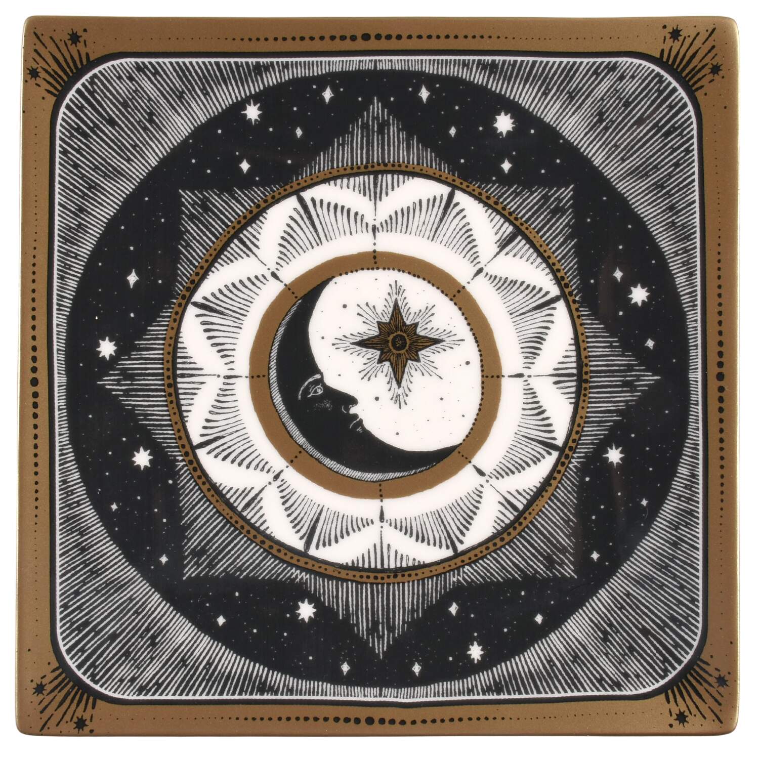 Celestial Moon Square Salad Plate by 222 Fifth (PTS)-1