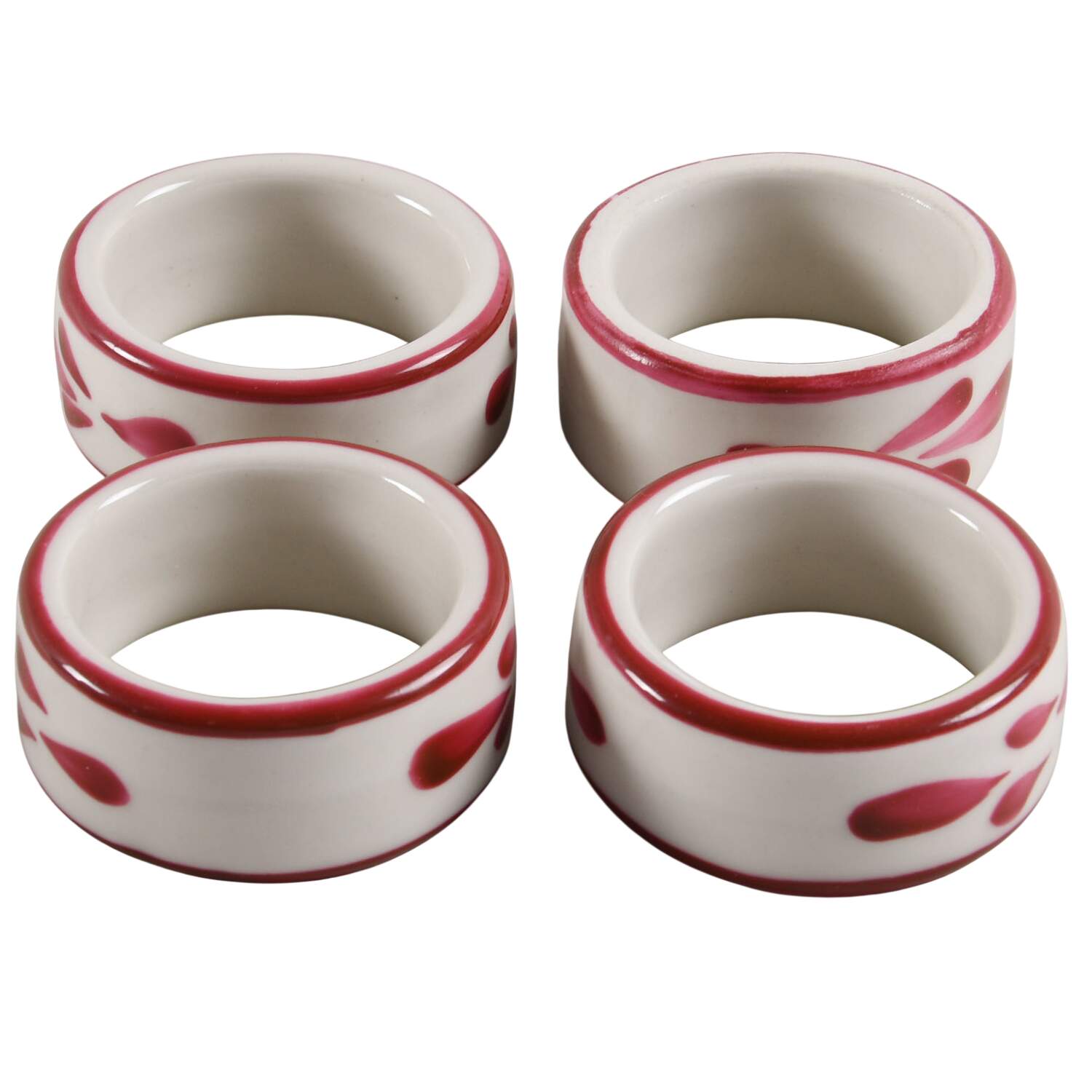 Puebla Pink Napkin Ring - Set of 4 by Anfora (Mexico)-1
