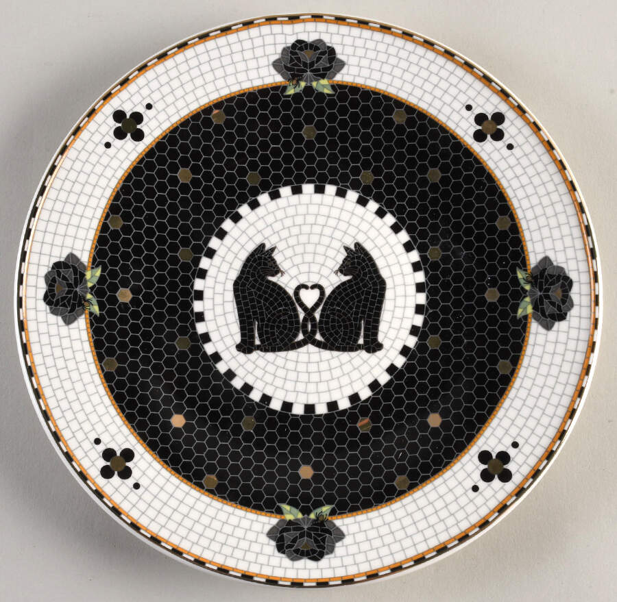 Bistro Tile Halloween Salad/Dessert Plate by Anthropologie-1