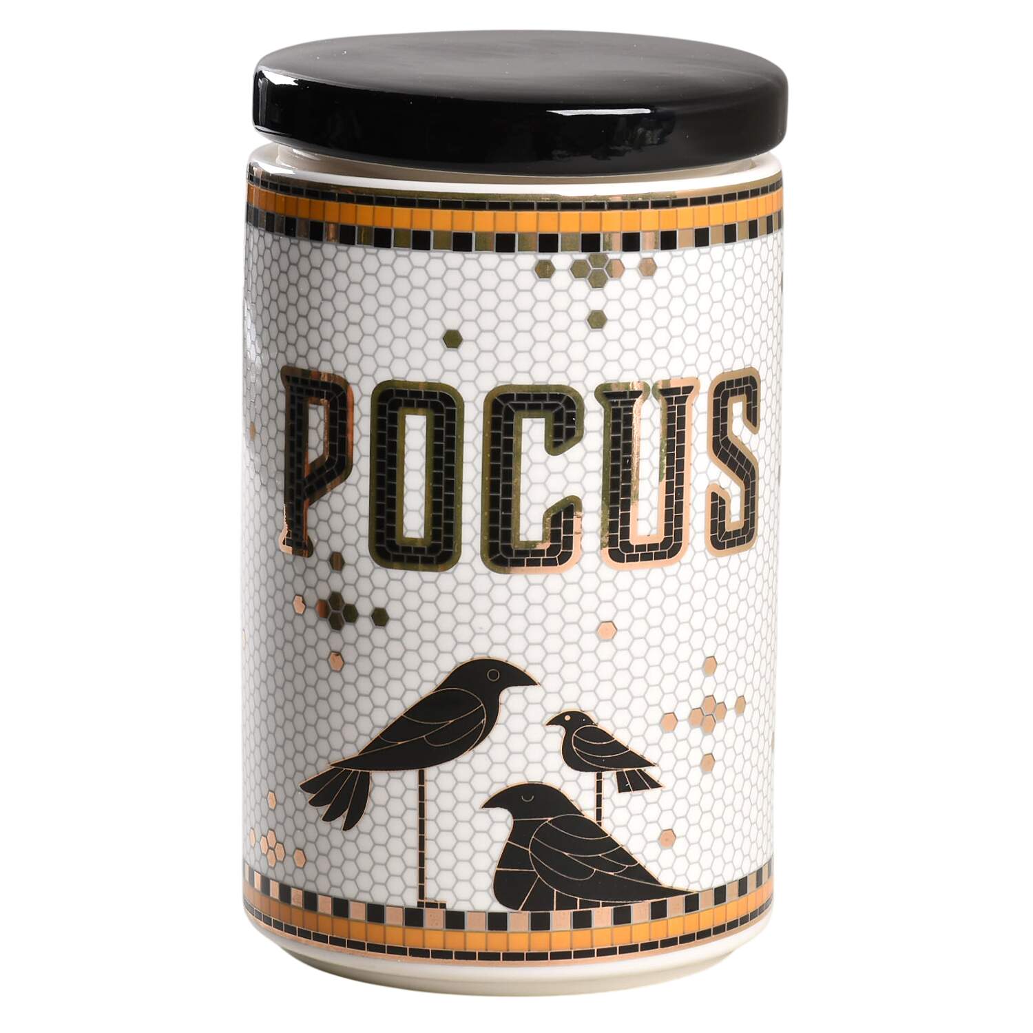 Bistro Tile Halloween Medium Canister & Lid by Anthropologie-1