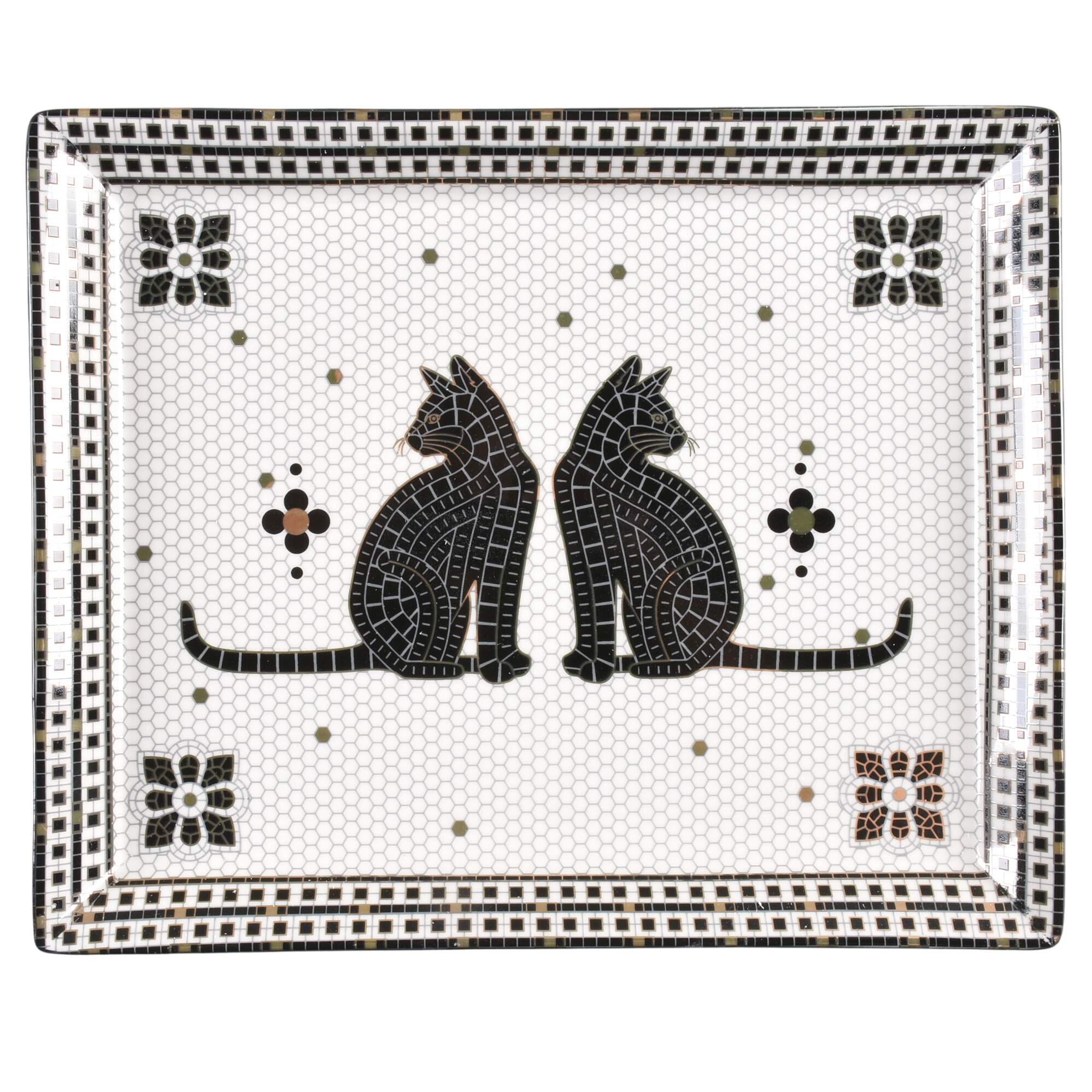 Bistro Tile Halloween 9" Trinket Tray by Anthropologie-1