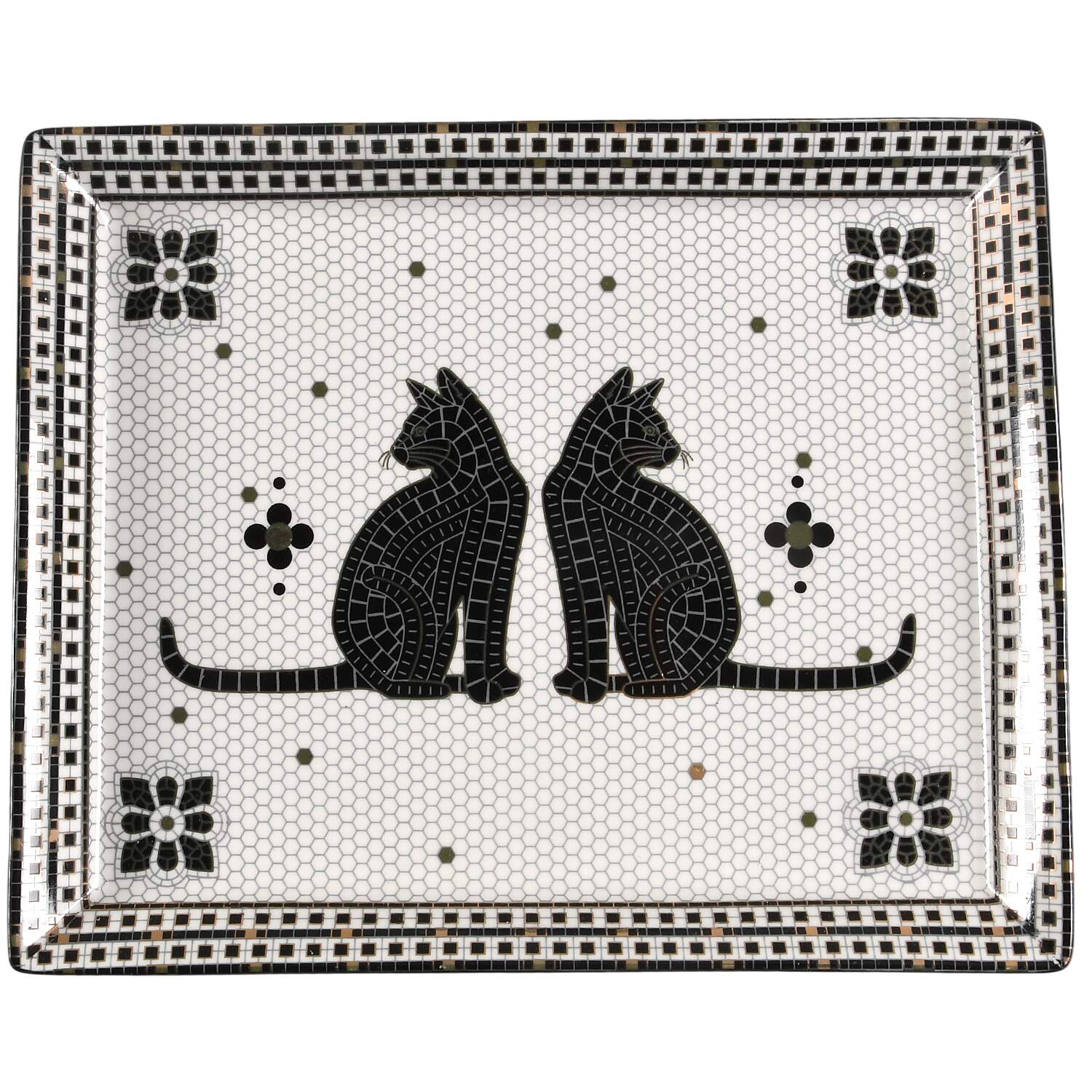 Bistro Tile Halloween 9" Trinket Tray by Anthropologie-1