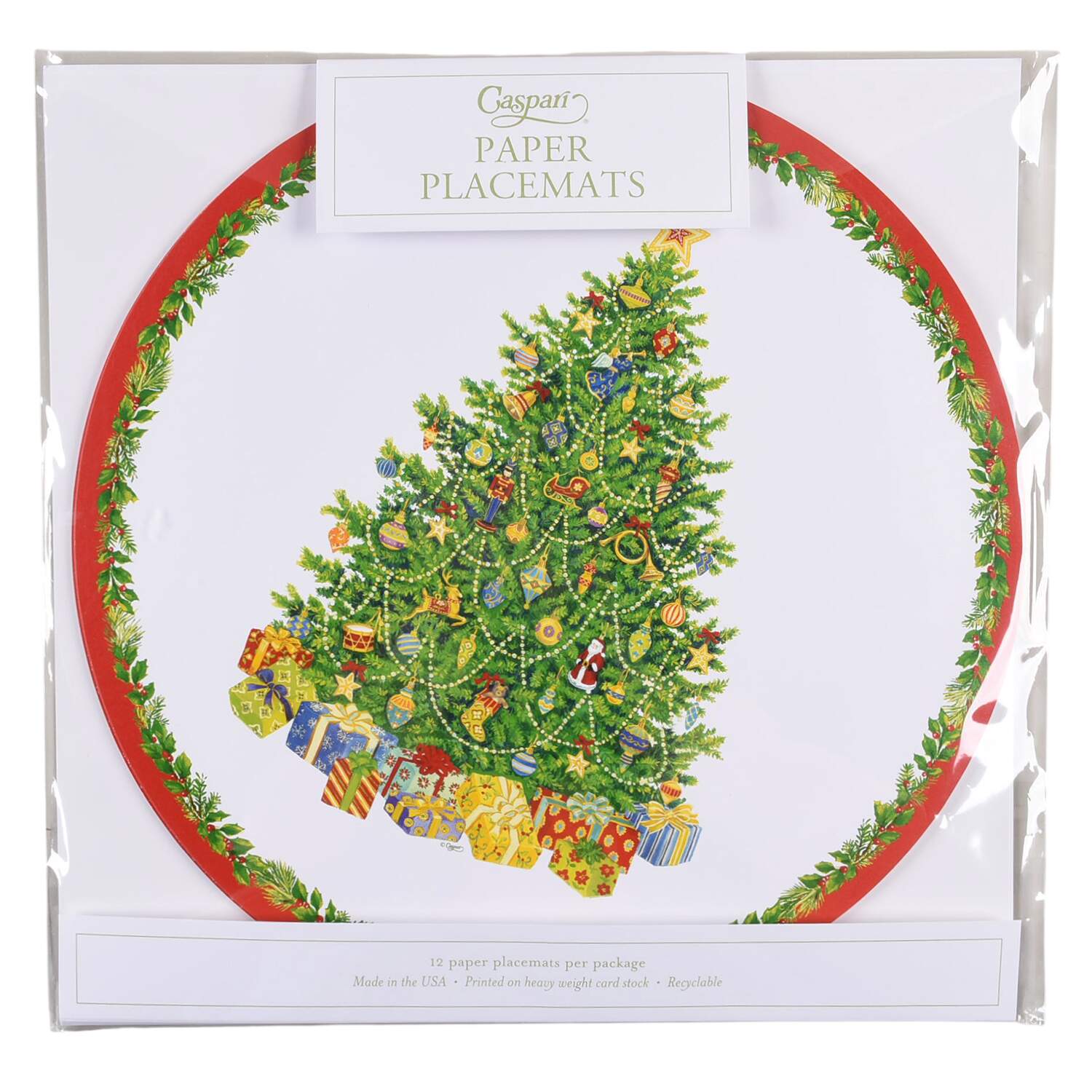 Table Decor Pad of 12  Round Paper Placemats by Caspari-1