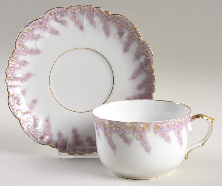 AKF91 Flat Cup & Saucer Set by A Klingenberg France-Austria-1
