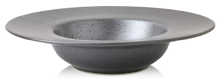 Valencia Grey Large Rim Soup Bowl by Stone Lain-1