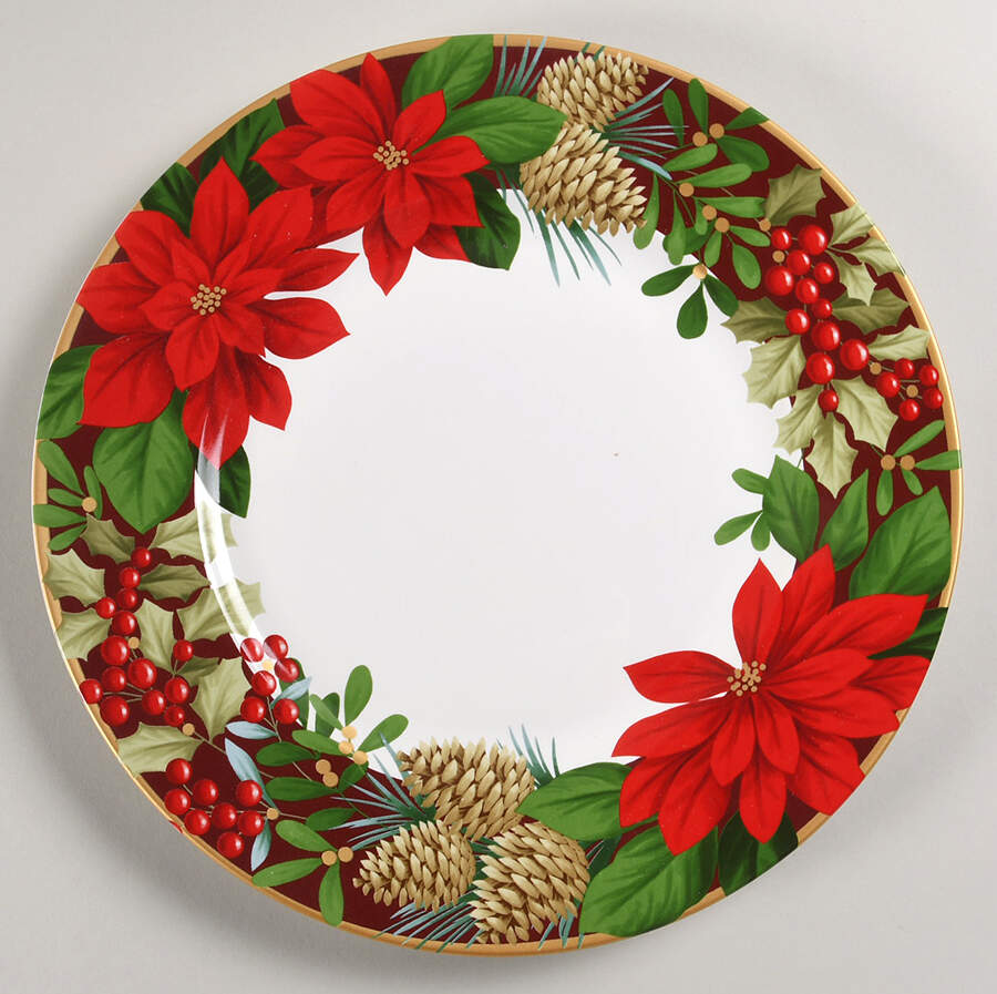 December Blooms Dinner Plate by 222 Fifth (PTS)-1