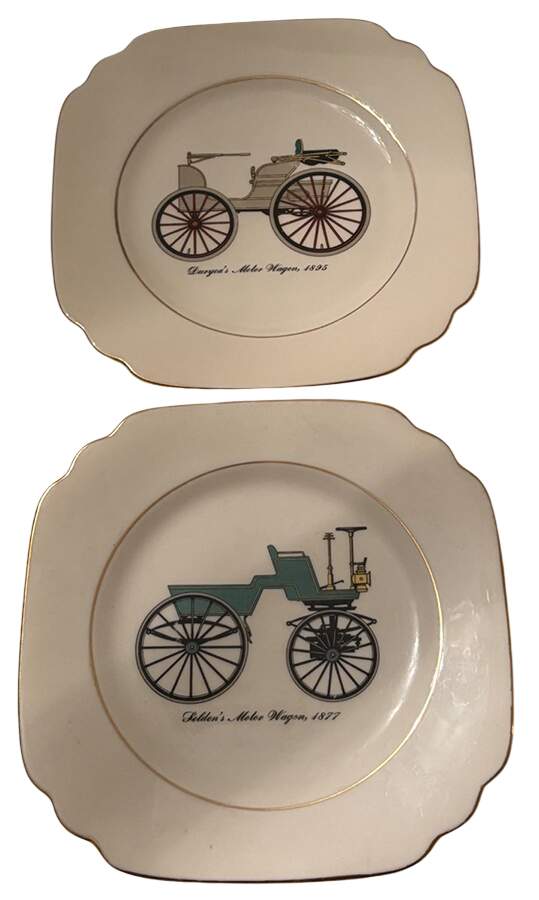 Old Auto Series Square Salad Plate by Atlas China Co-1