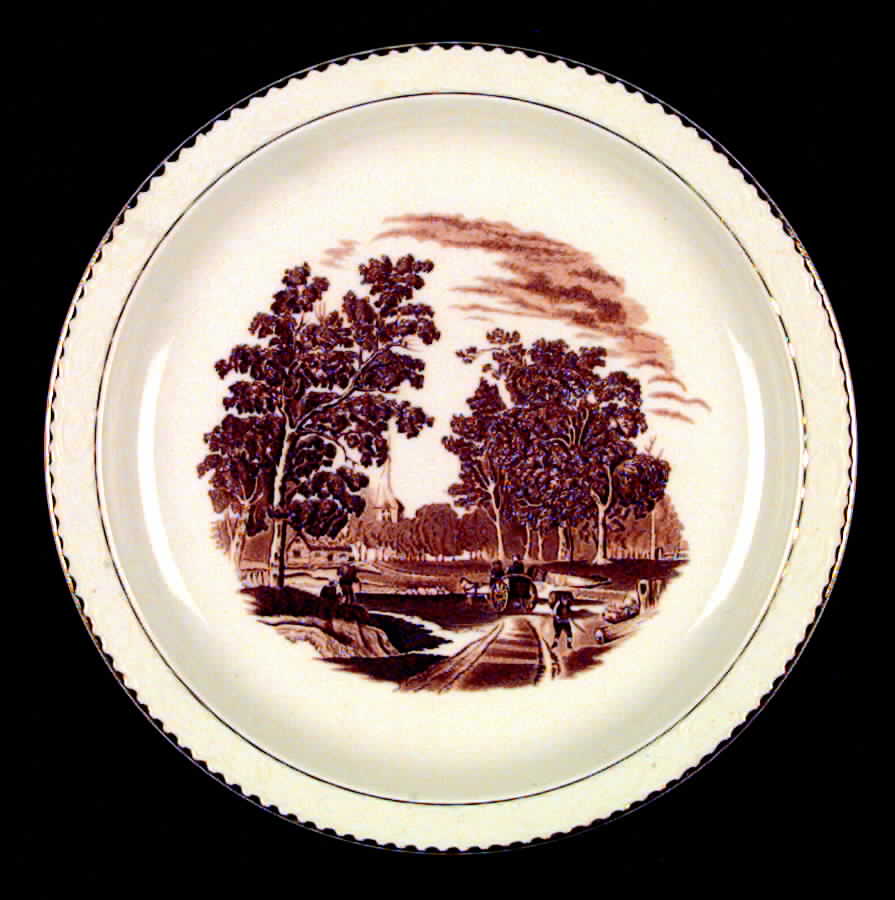 Olde England Brown (Gold Trim) Dinner Plate by Barker Bros Ltd-1