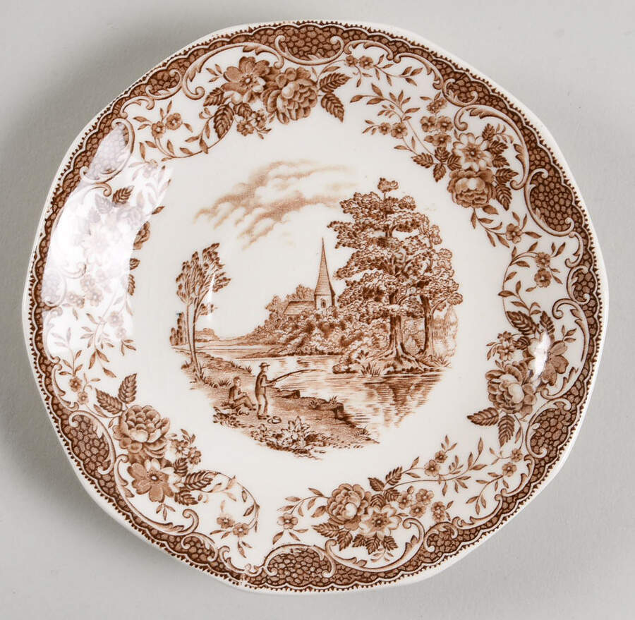 Olde England Brown (No Trim) Saucer by Barker Bros Ltd-1