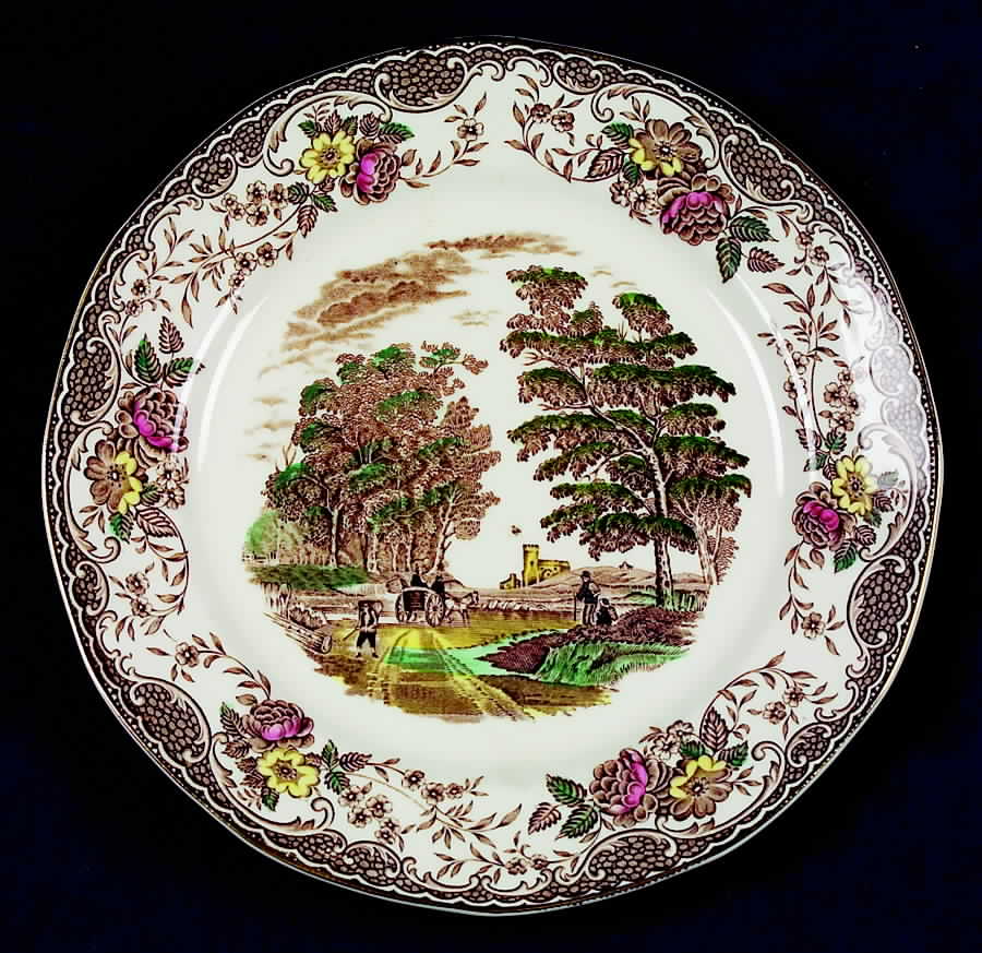 Olde England Brown Multicolored Salad Plate by Barker Bros Ltd-1