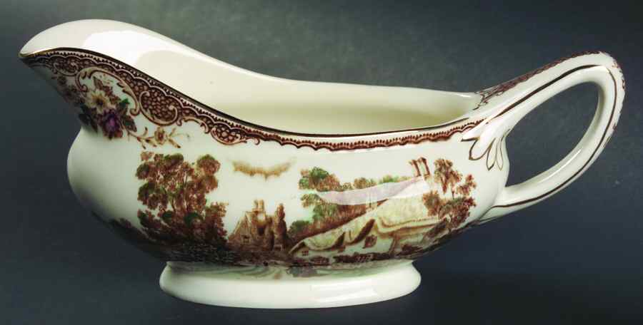 Olde England Brown Multicolored Gravy Boat by Barker Bros Ltd-1