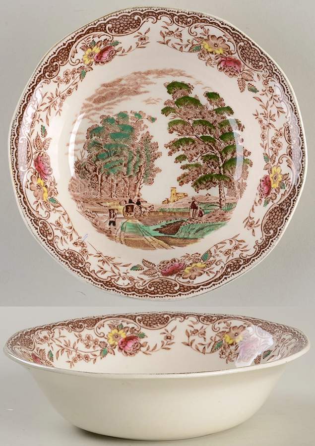 Olde England Brown Multicolored Coupe Cereal Bowl by Barker Bros Ltd-1