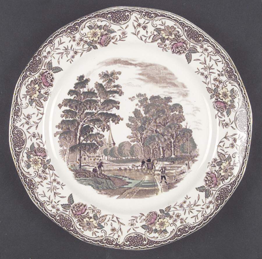 Olde England Brown Multicolored Dinner Plate by Barker Bros Ltd-1
