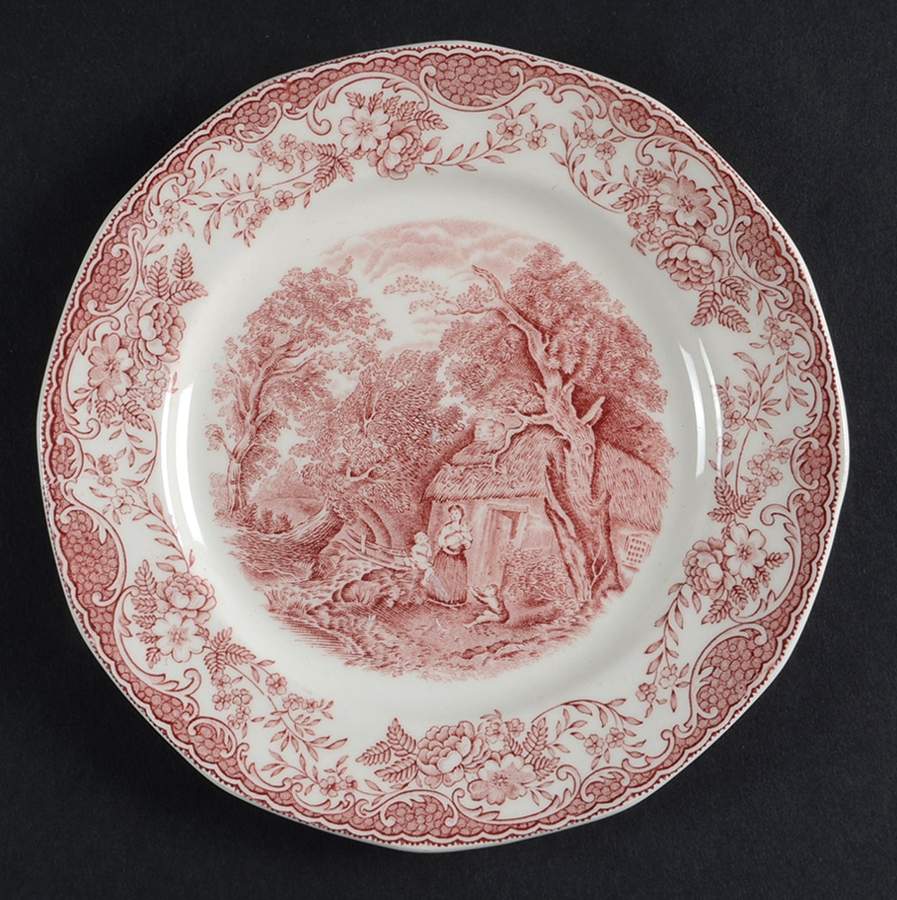 Olde England Pink Bread & Butter Plate by Barker Bros Ltd-1