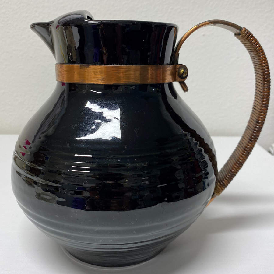 Ring Black Ice Lipped Pitcher by Bauer-1
