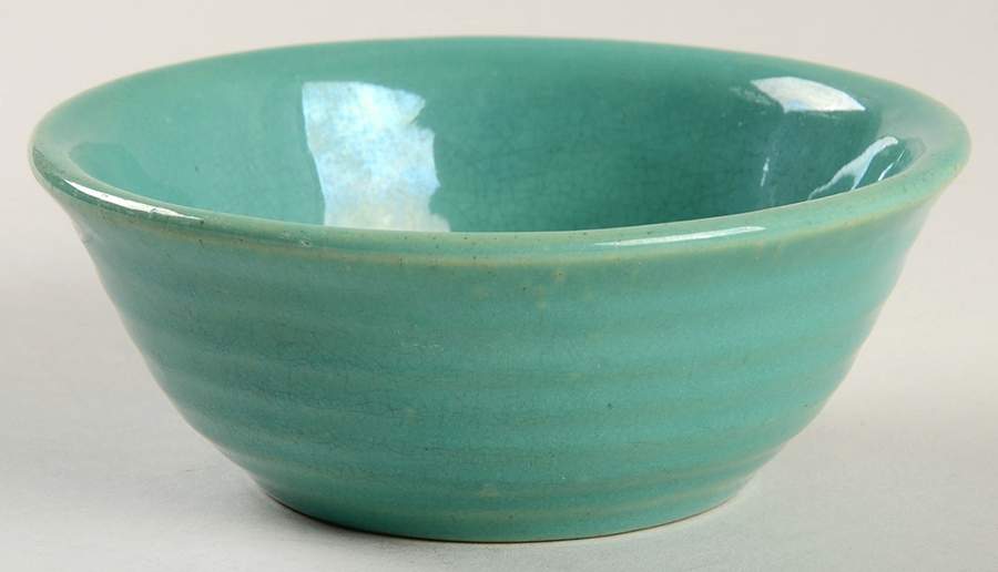 Ring Jade (Green) Dessert Bowl by Bauer-1