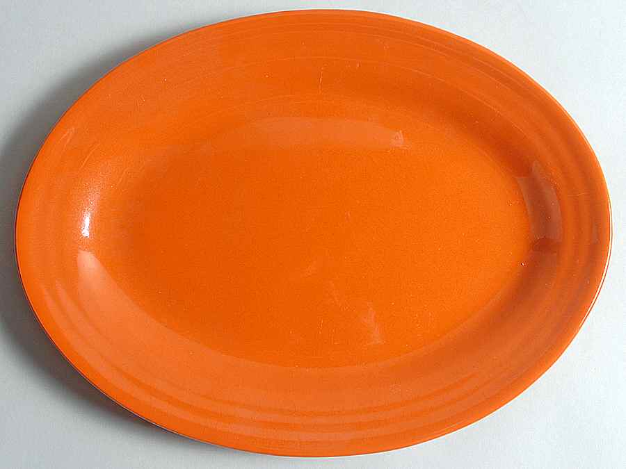 Ring Orange (Older, Circa 1940) 12" Oval Serving Platter by Bauer-1