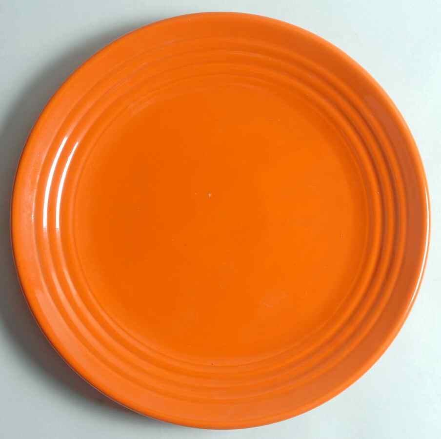 Ring Orange (Older, Circa 1940) 12" Chop Plate (Round Platter) by Bauer-1