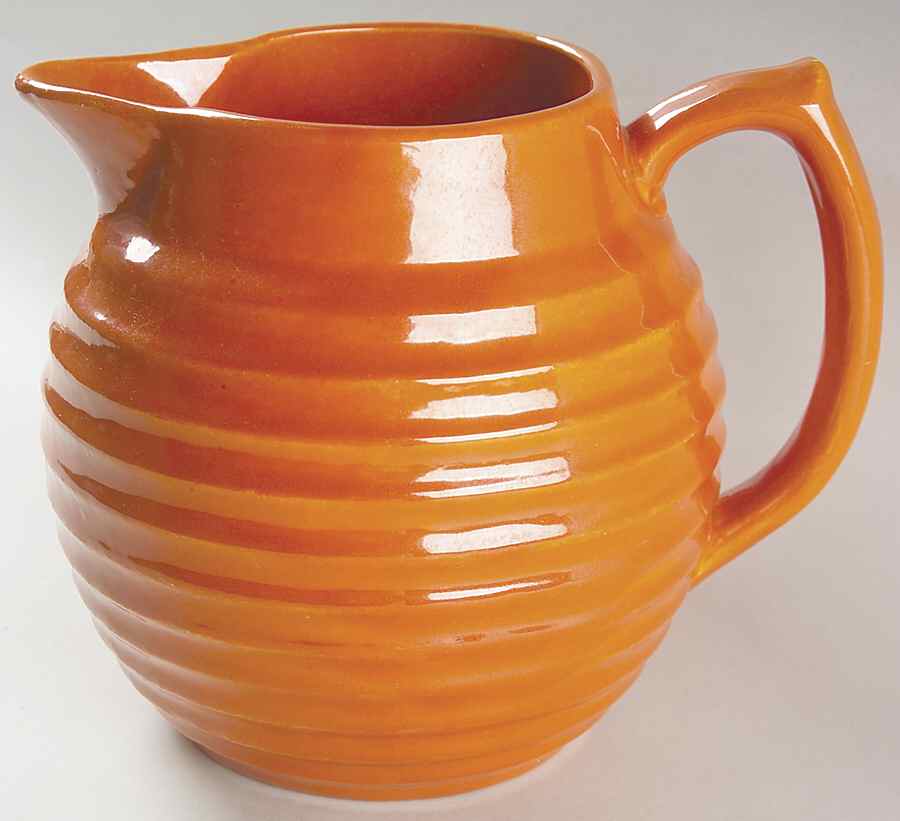 Ring Orange (Older, Circa 1940) 64 Oz Pitcher by Bauer-1