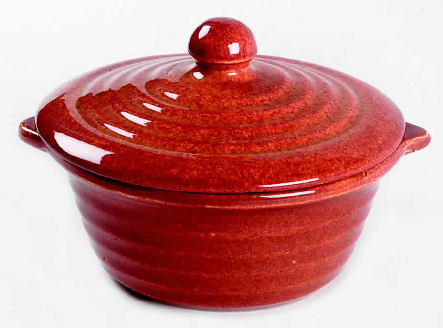 Ring Papaya Round Covered Baker by Bauer-1