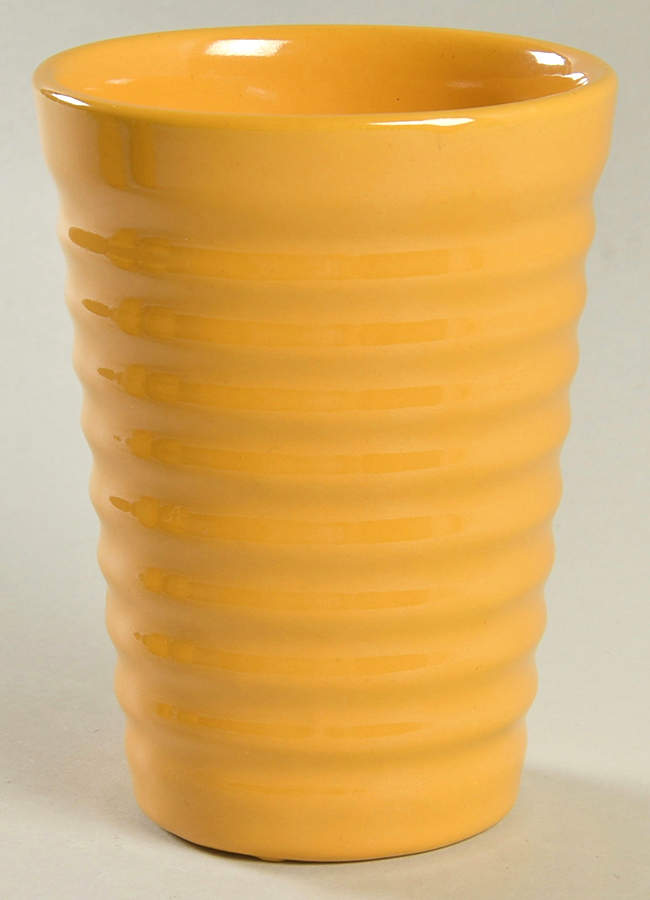 Ring Yellow (Older, Circa 1940) 12 Oz Tumbler by Bauer-1