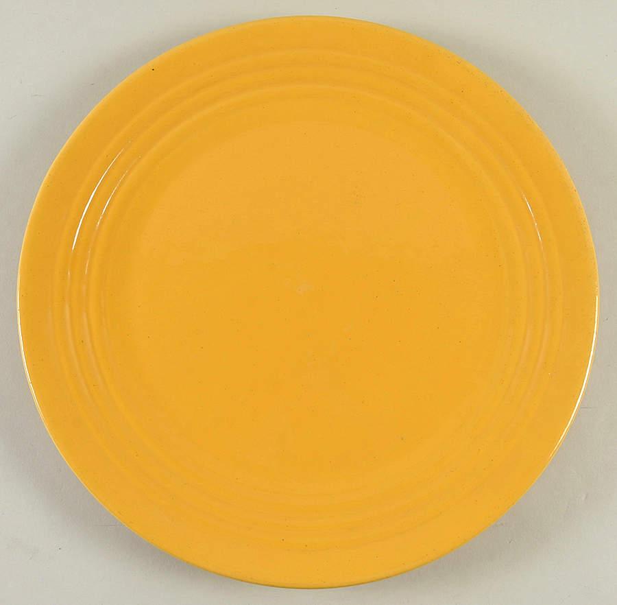 Ring Yellow (Older, Circa 1940) 12" Chop Plate (Round Platter) by Bauer-1