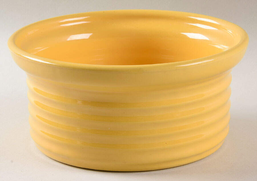 Ring Yellow (Older, Circa 1940) 2 Qt Round Covered Casserole No Lid by Bauer-1