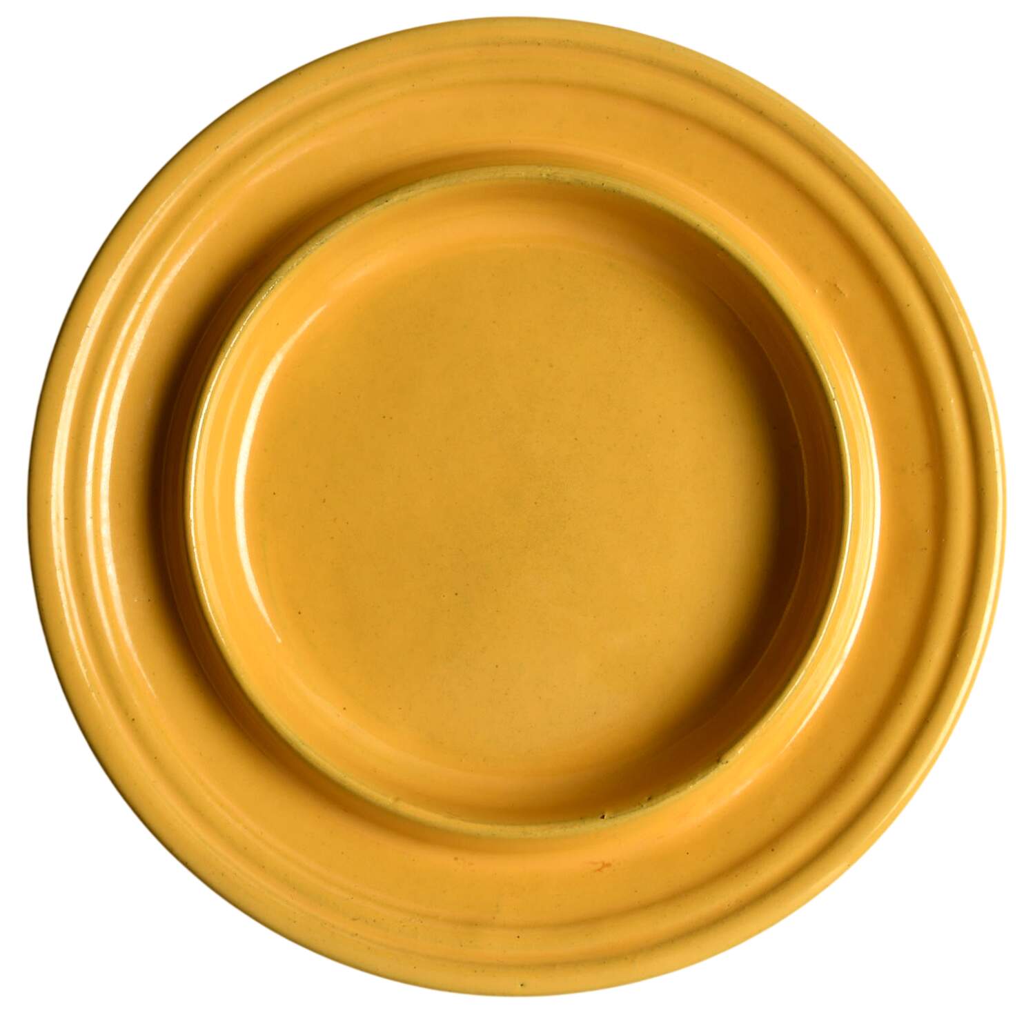 Ring Yellow (Older, Circa 1940) Round Butter No Lid by Bauer-1