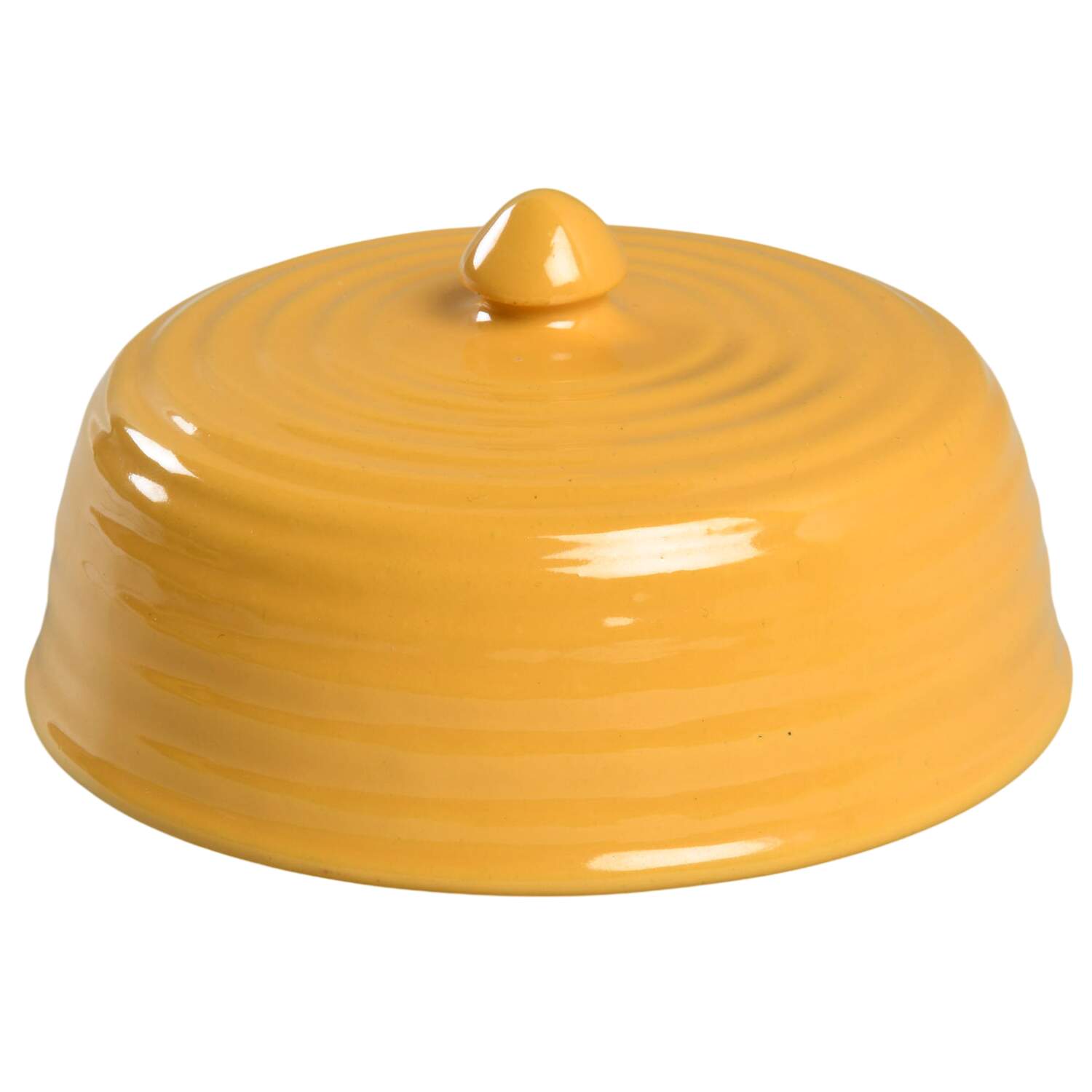 Ring Yellow (Older, Circa 1940) Lid for Round Butter by Bauer-1