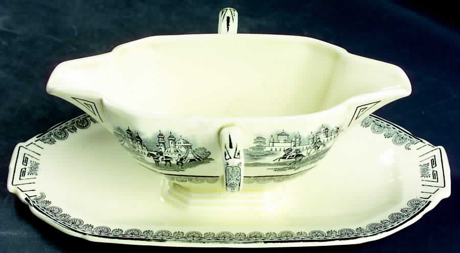 Damascus Gravy Boat with Attached Underplate by Baker & Co-1