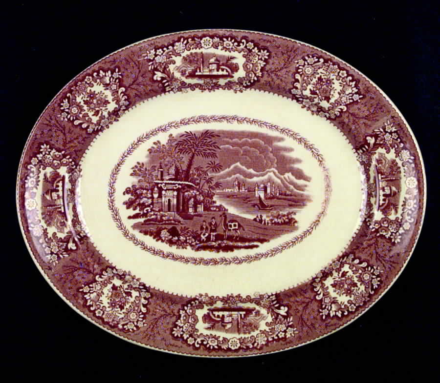 Oriental 11" Oval Serving Platter by Baker & Co-1