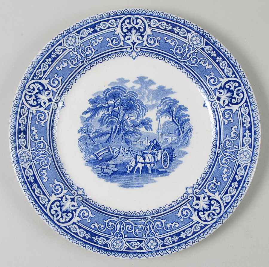 Woodland Blue Luncheon Plate by Baker & Co-1