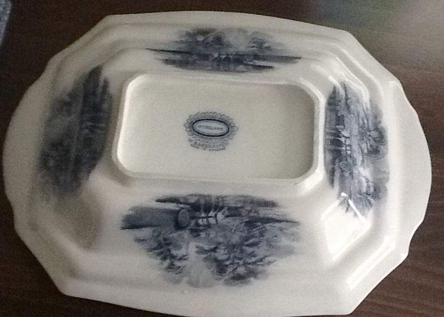 Woodland Blue Rectangular Vegetable Bowl No Lid by Baker & Co-1