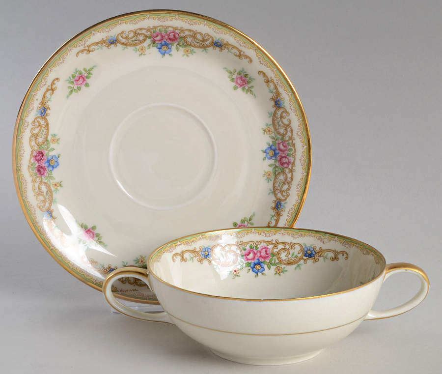 Beverly Flat Cream Soup Bowl & Saucer Set by Baronet-1