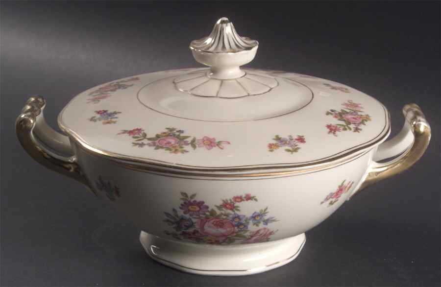 Bohemian Rose Round Covered Vegetable by Baronet-1