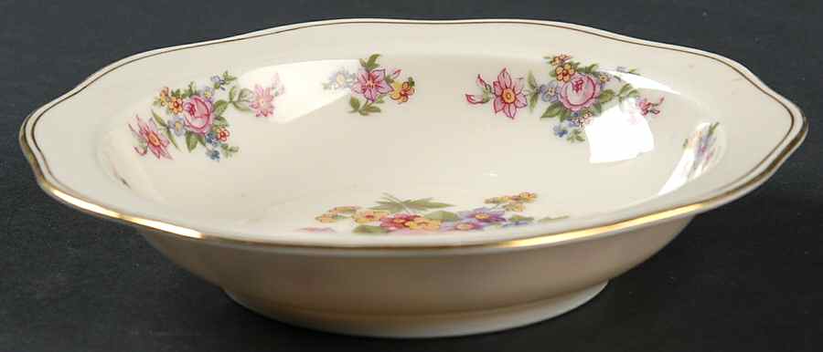 Bohemian Rose Rim Fruit/Dessert (Sauce) Bowl by Baronet-1