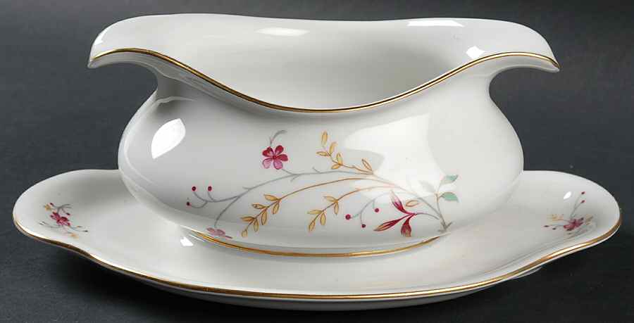 Clarice Gravy Boat with Attached Underplate by Baronet-1