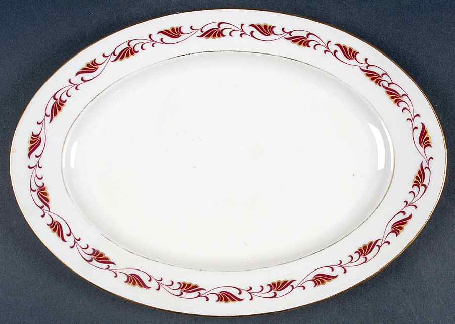 Cynthia Red 11" Oval Serving Platter by Baronet-1