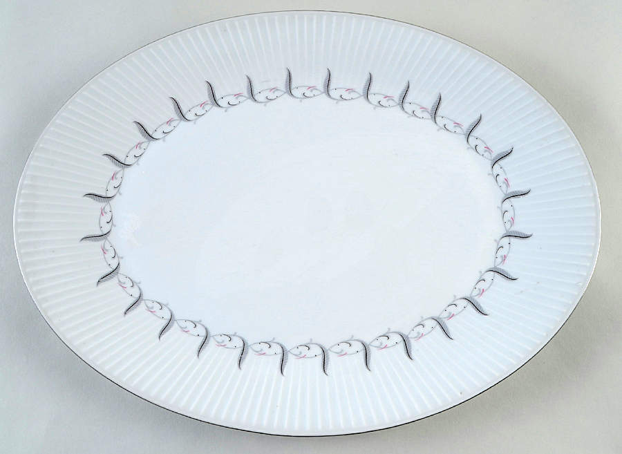 Feather Flair 14" Oval Serving Platter by Baronet-1