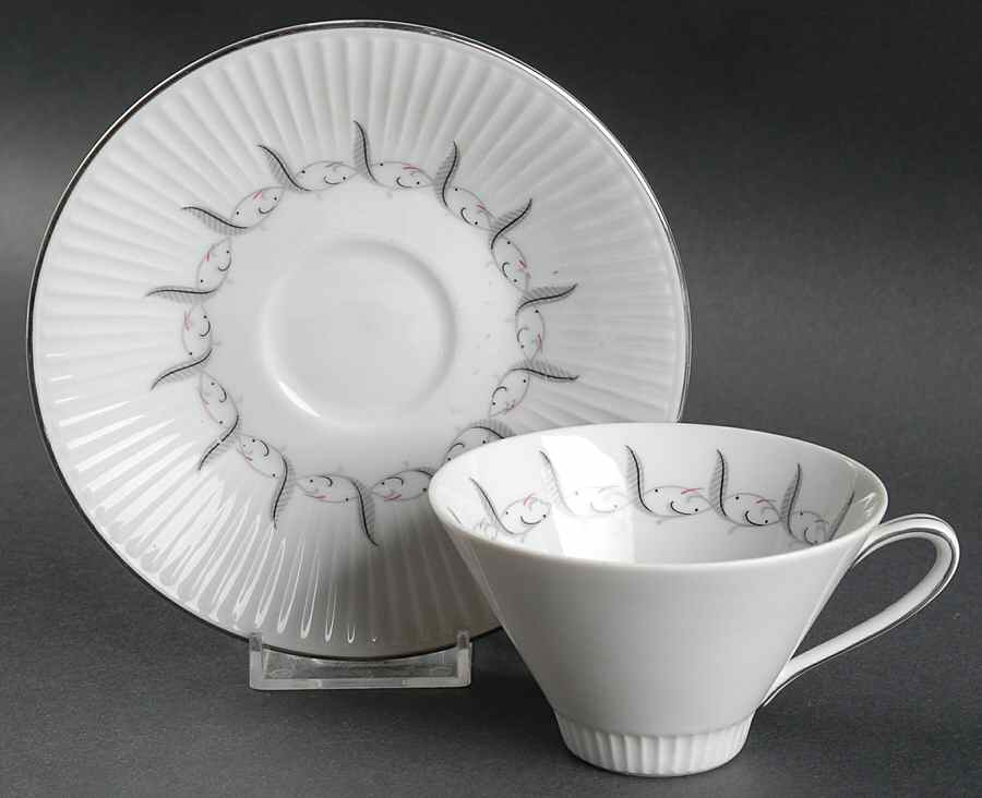 Feather Flair Flat Cup & Saucer Set by Baronet-1